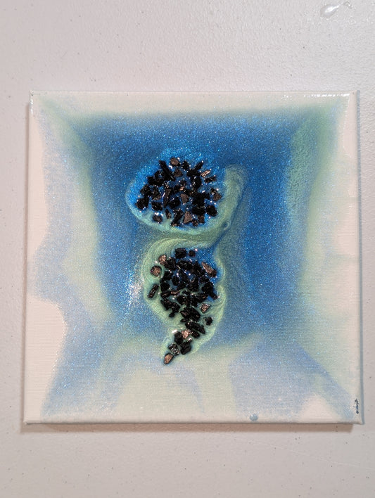 Semicolon Canvas Art - Blue and Green