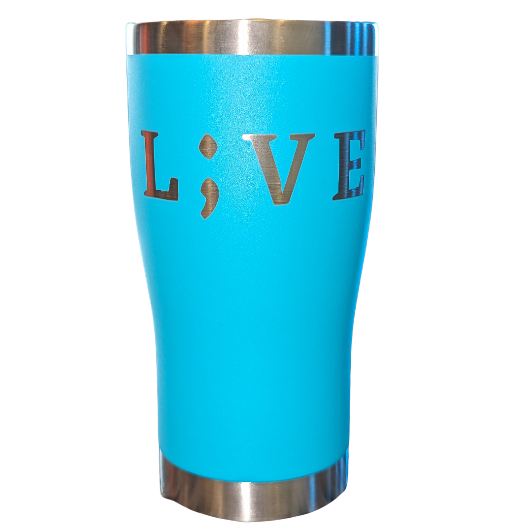 20oz L;VE Teal Engraved Tumbler