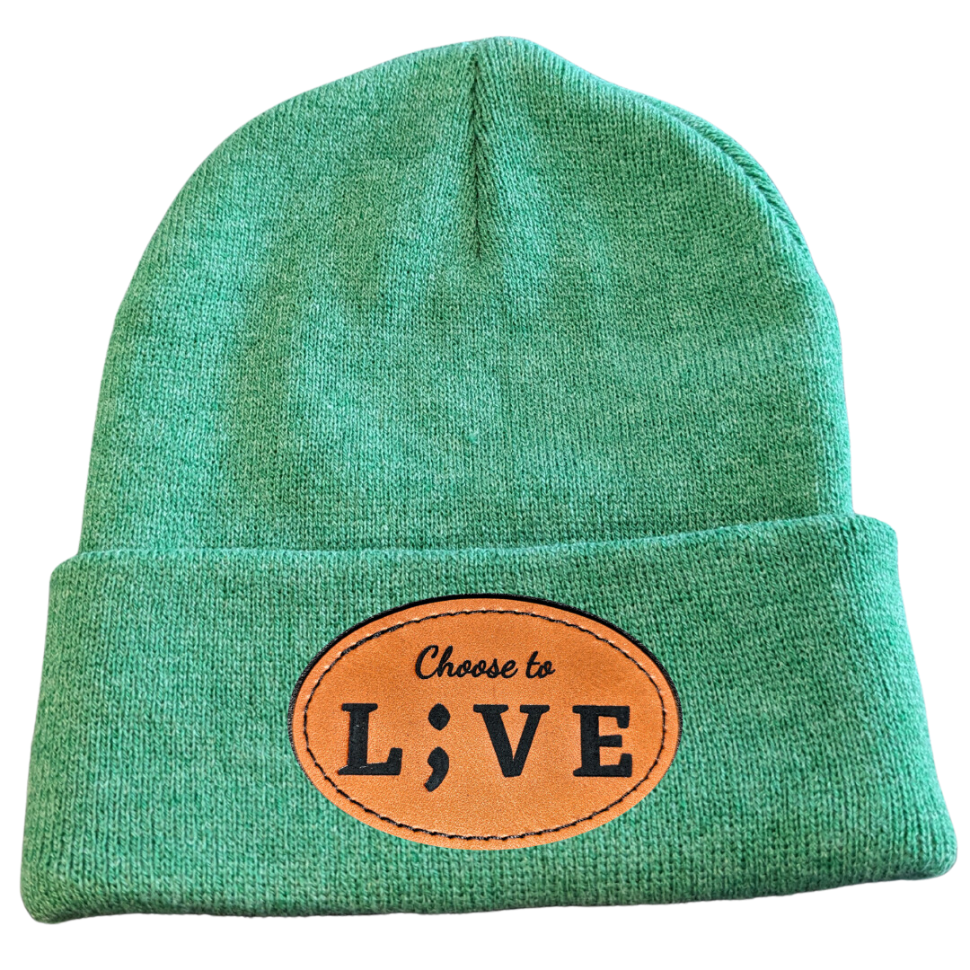 Green Choose to L;VE Beanie