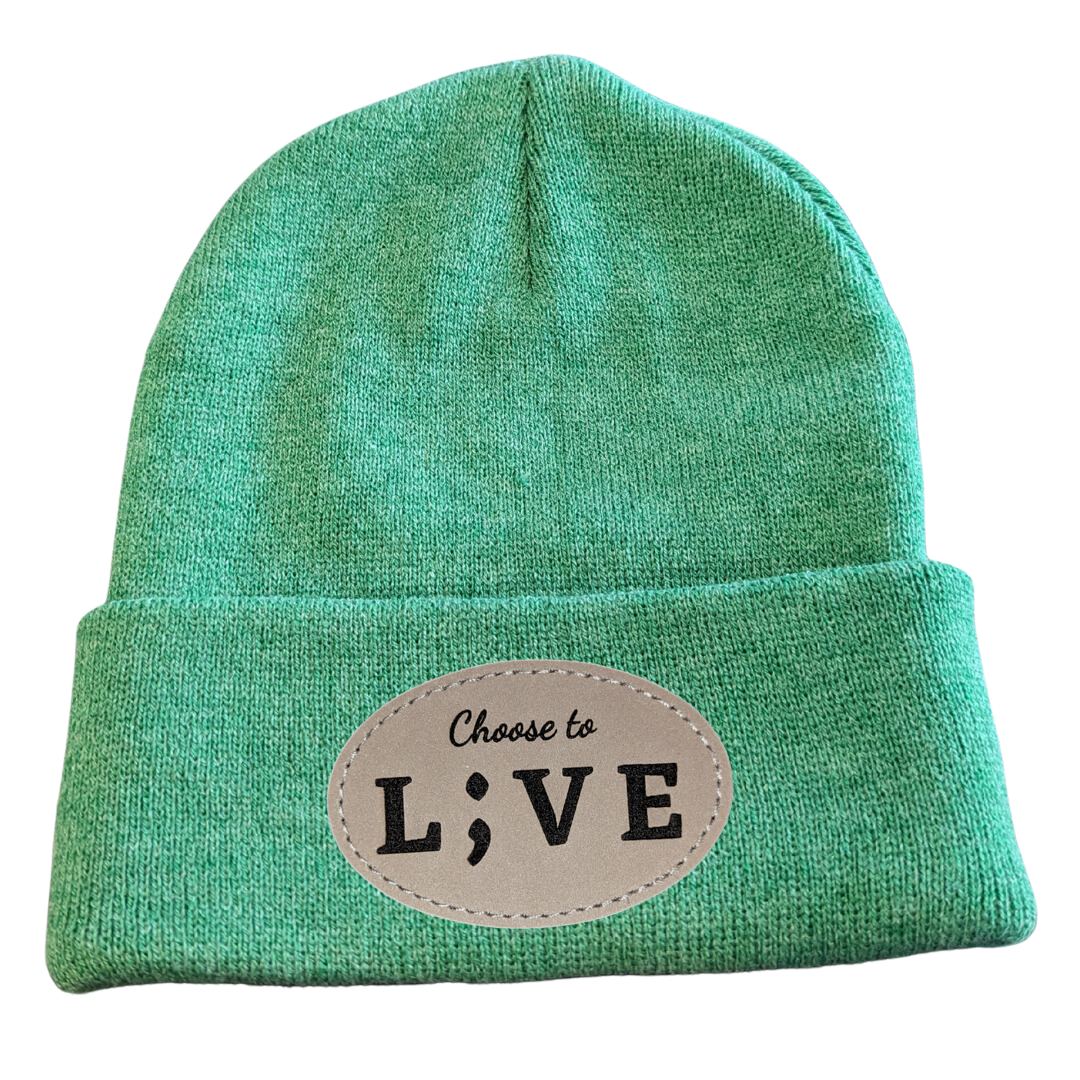 Green Choose to L;VE Beanie