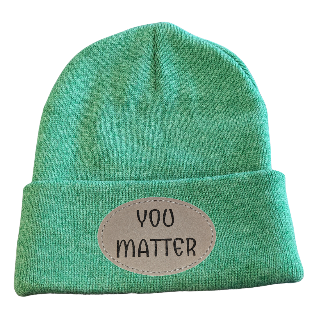 Green Choose to L;VE Beanie