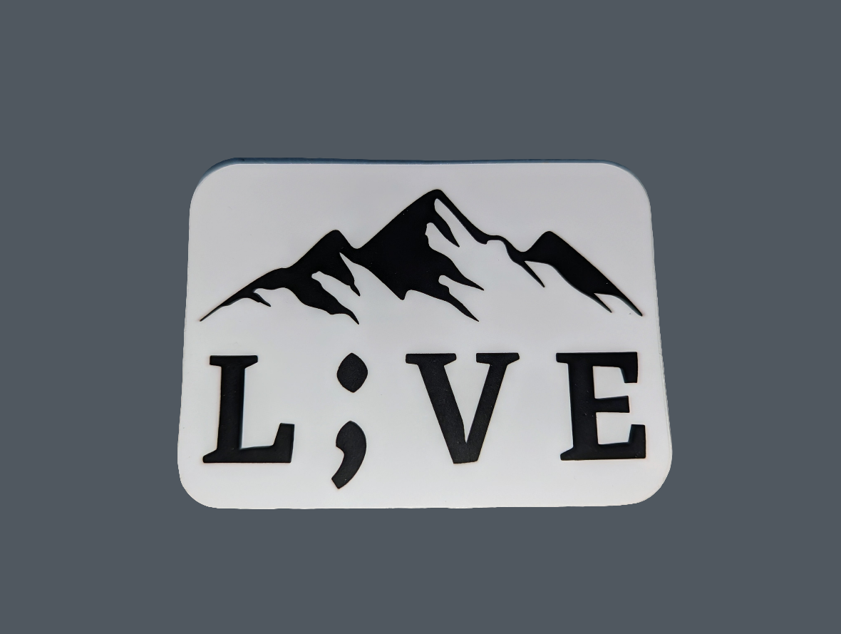L;VE Sticker with Mountains